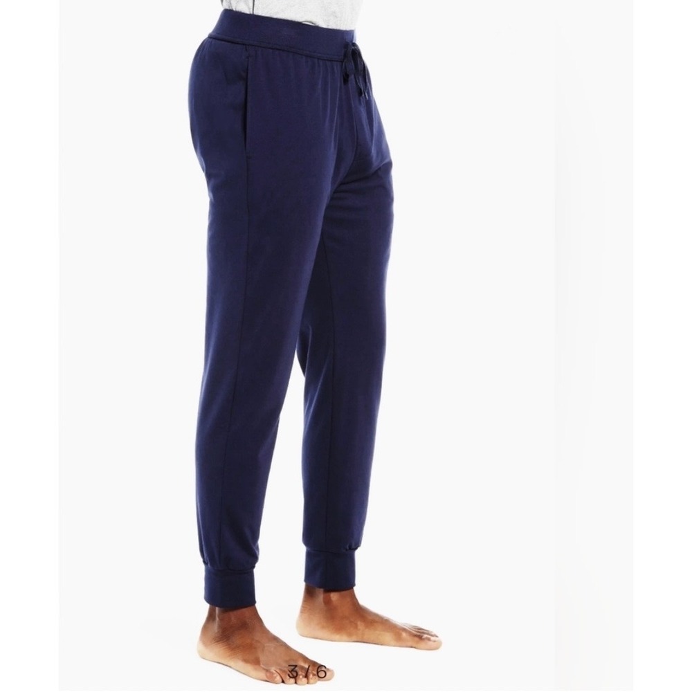 Slate & Stone Mens Navy Blue Cotton Jogger Sweatpants Sz L Luxury Loungewear EUC